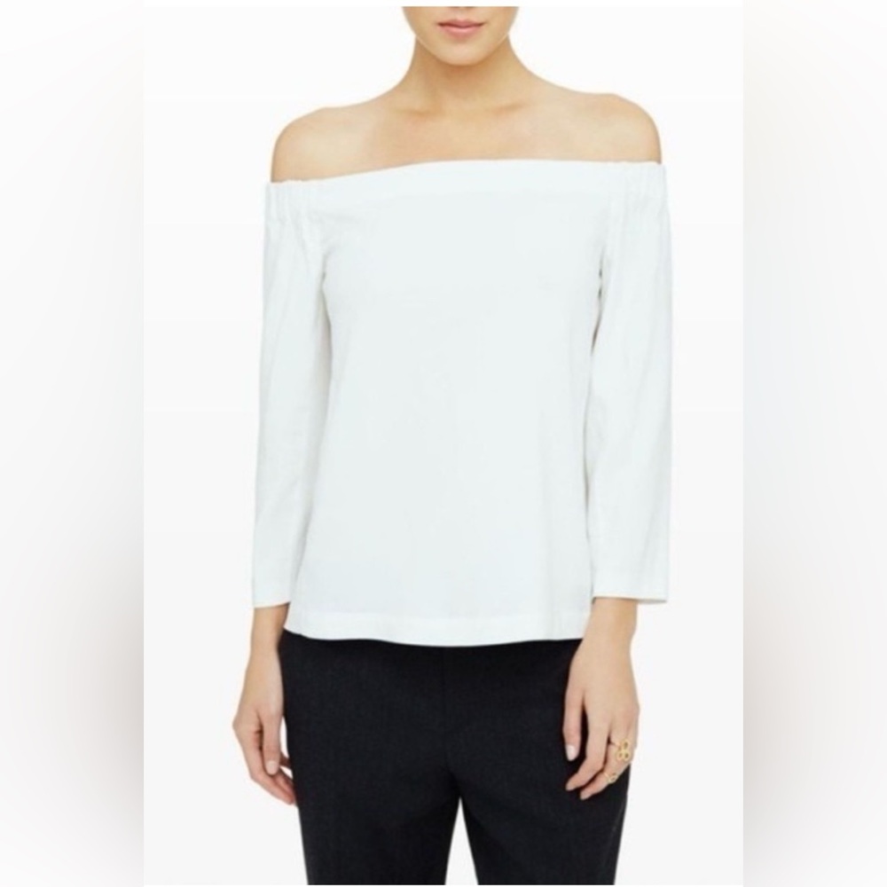 Club Monaco Yandel Off The Shoulder
Crepe Long Sleeve Blouse White Sz 12